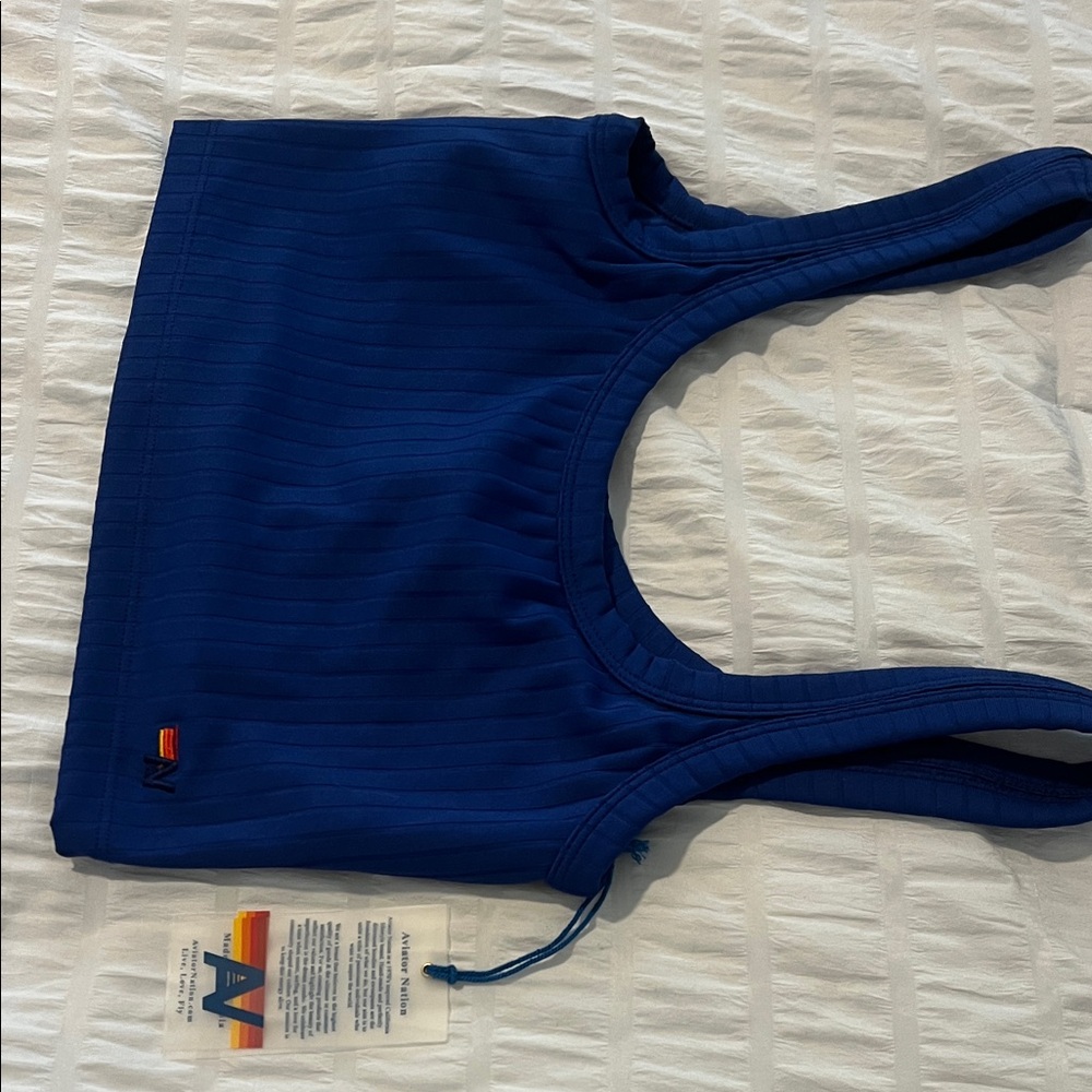 NWT Aviator Nation wide rib women’s scoop back sports tank